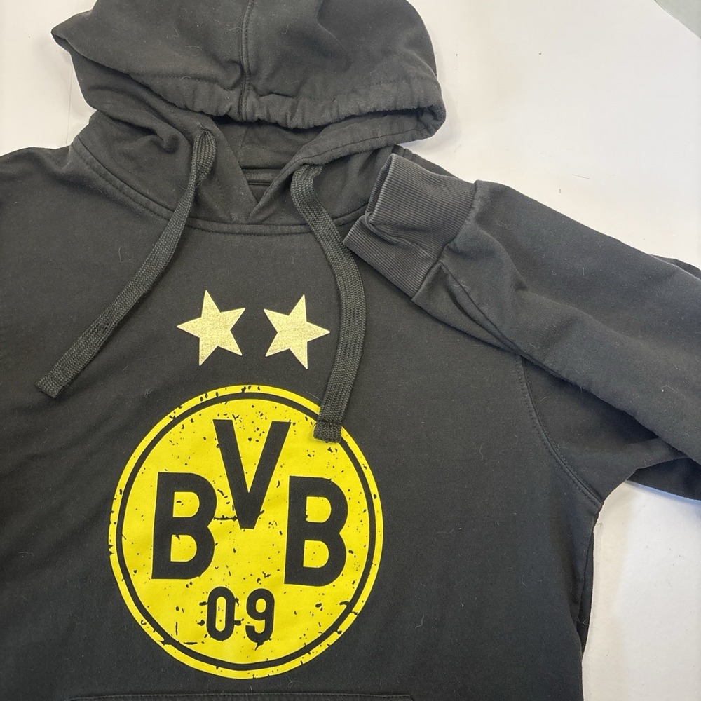 Puma Borussia Dortmund BVB Black Pullover Hoodie Size Medium Soccer